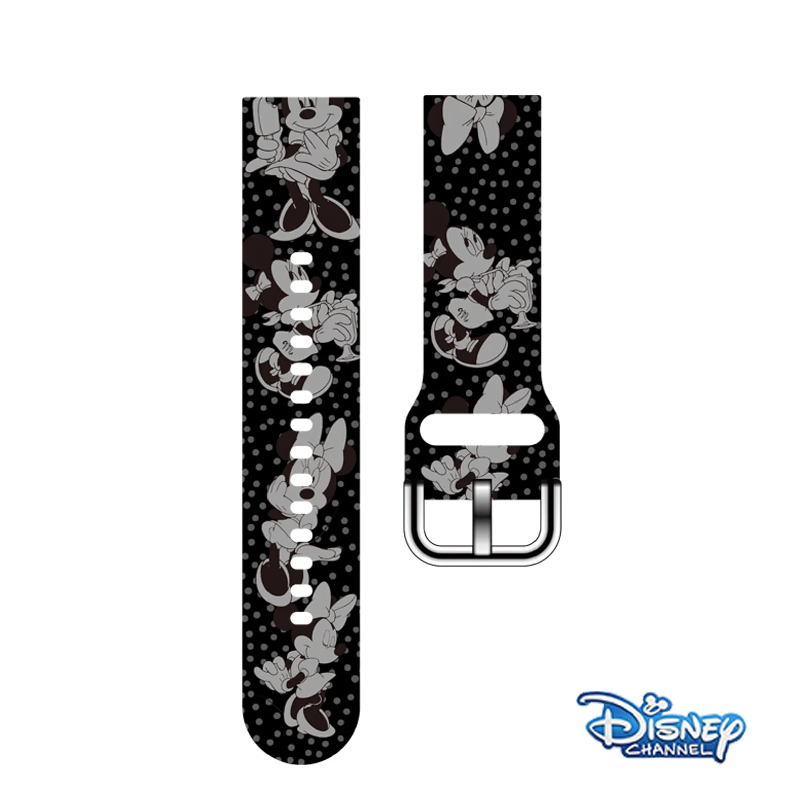 

Disney 20mm Black White Mich Printed Strap for Samsung Galaxy Watch 7/6/5 40mm 44mm Band Replaceable Bracelet for Xiaomi Amazfit