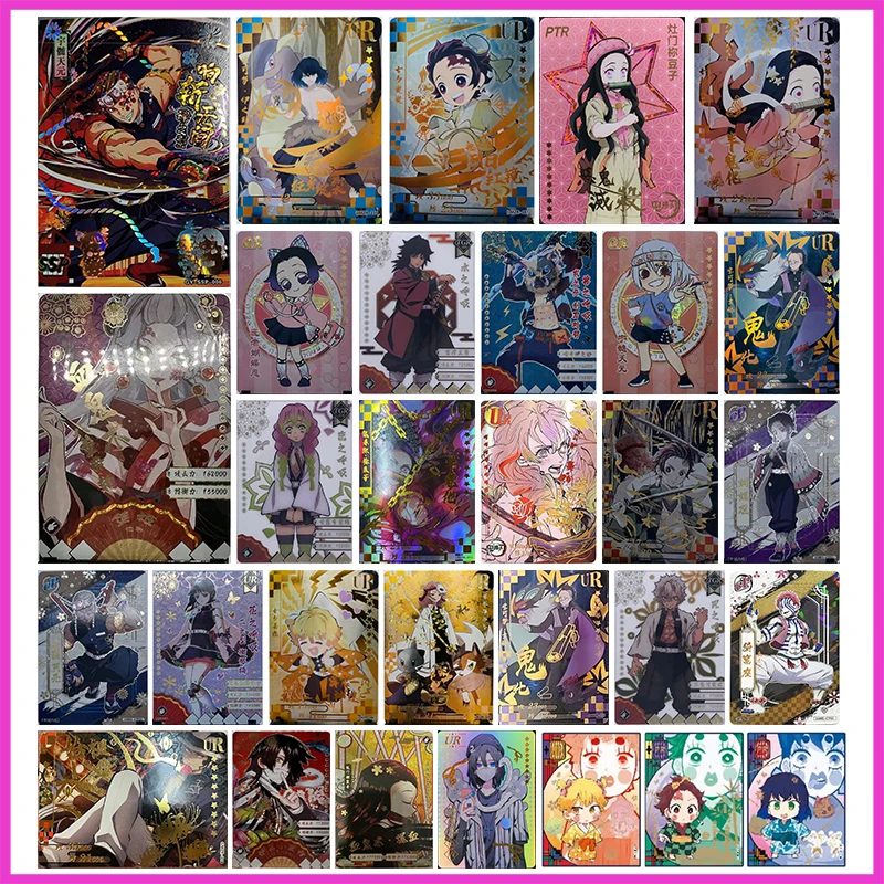 

Anime Demon Slayer Rare UR PTR QR TGR SSP SP CP PR Collectible Cards Nezuko Mitsuri Daki Obanai Toys for boys Birthday Present