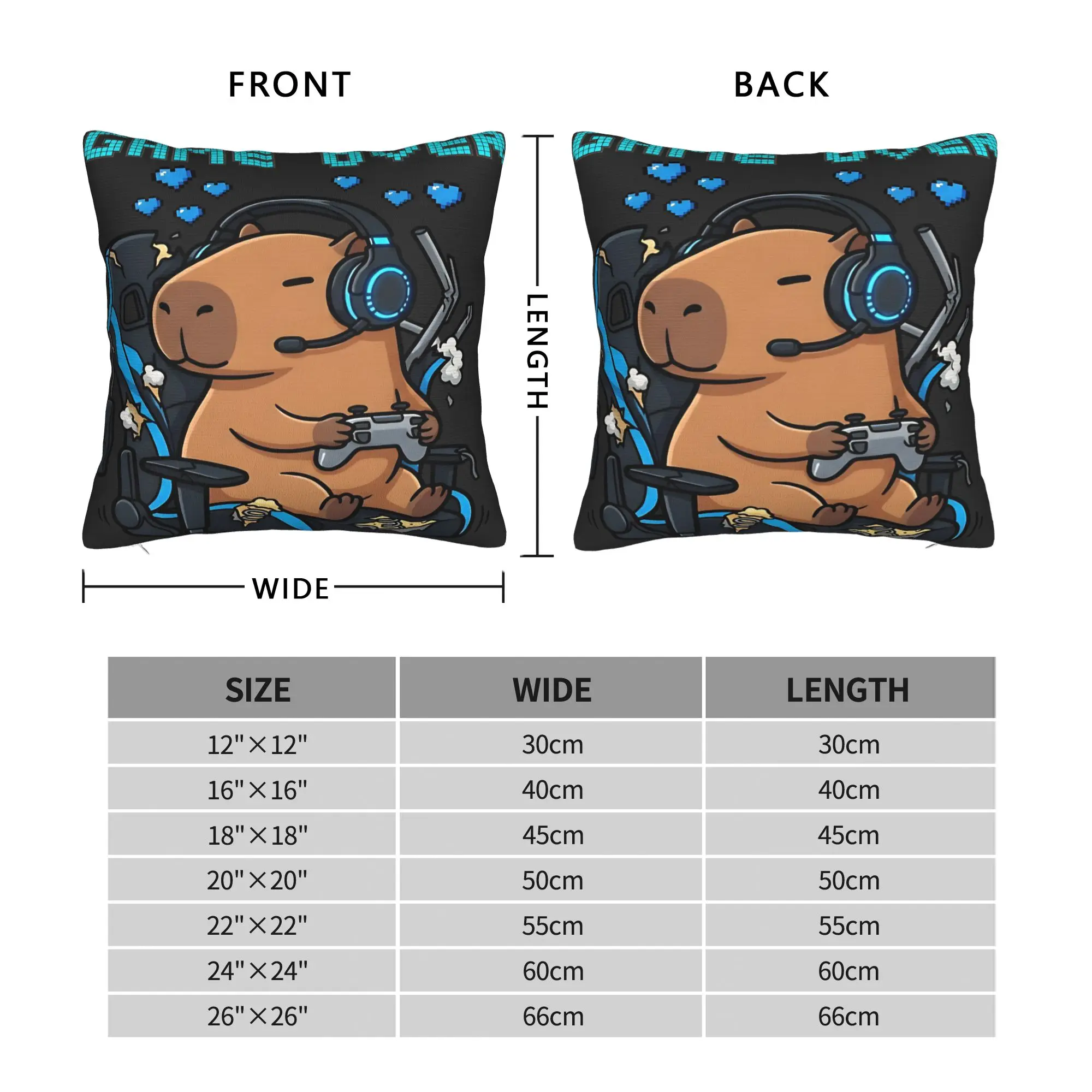 Capybara Funny Gamer Rage Broken Chair Meme Pillow Case  Graphic Pillow Cover Vintage Pillowcases For Sofa Home Decor