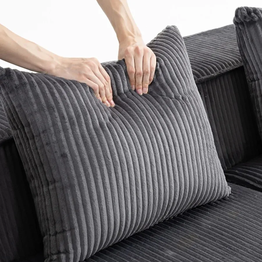 أريكة مقسمة معيارية، أريكة مقطعية سحابية مع مقعد عميق، أريكة وحدات حديثة على شكل حرف L مع كرسي، أرائك منجدة #6