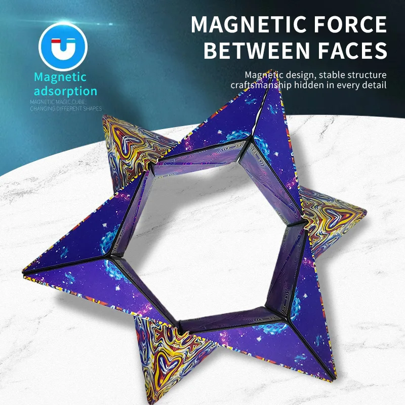 مكعب مغناطيسي متغير هندسي ثلاثي الأبعاد لتخفيف الضغط والتفكير للأطفال ألعاب ألغاز مكعب الضغط