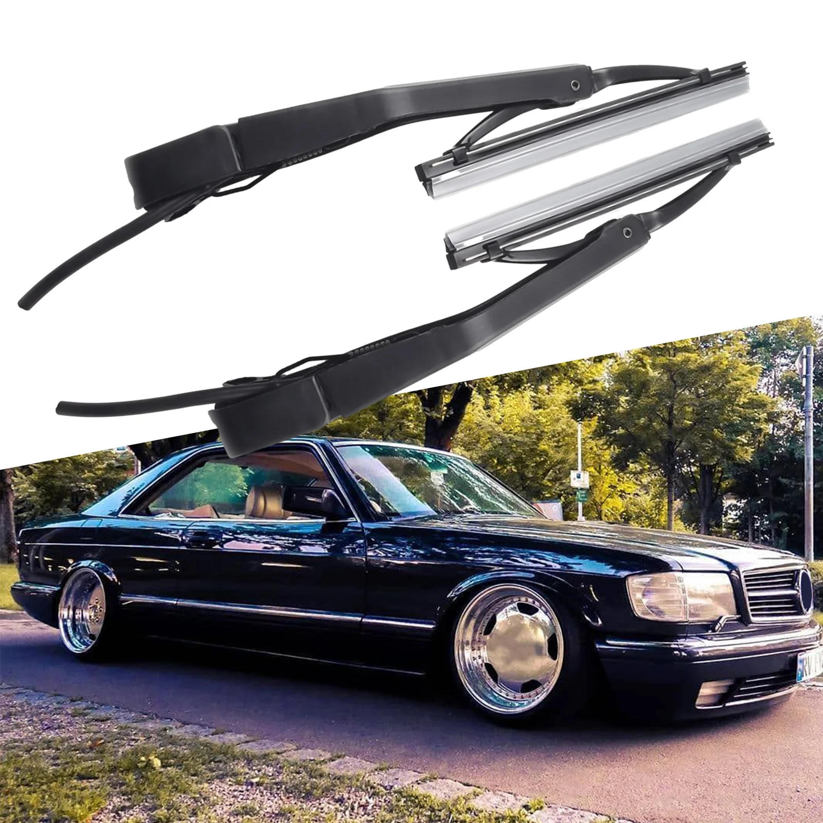 

Headlight Wiper For Mercedes W126 A1268204544 A1268204644 Headlight Wiper Left And Right Plastic Black Car Exterior Accessories