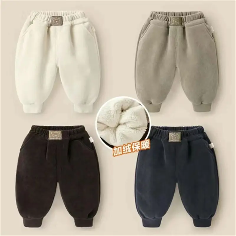 

Утепленные штаны для маленьких мальчиков, флисовые термоштаны для девочек, зимняя детская одежда