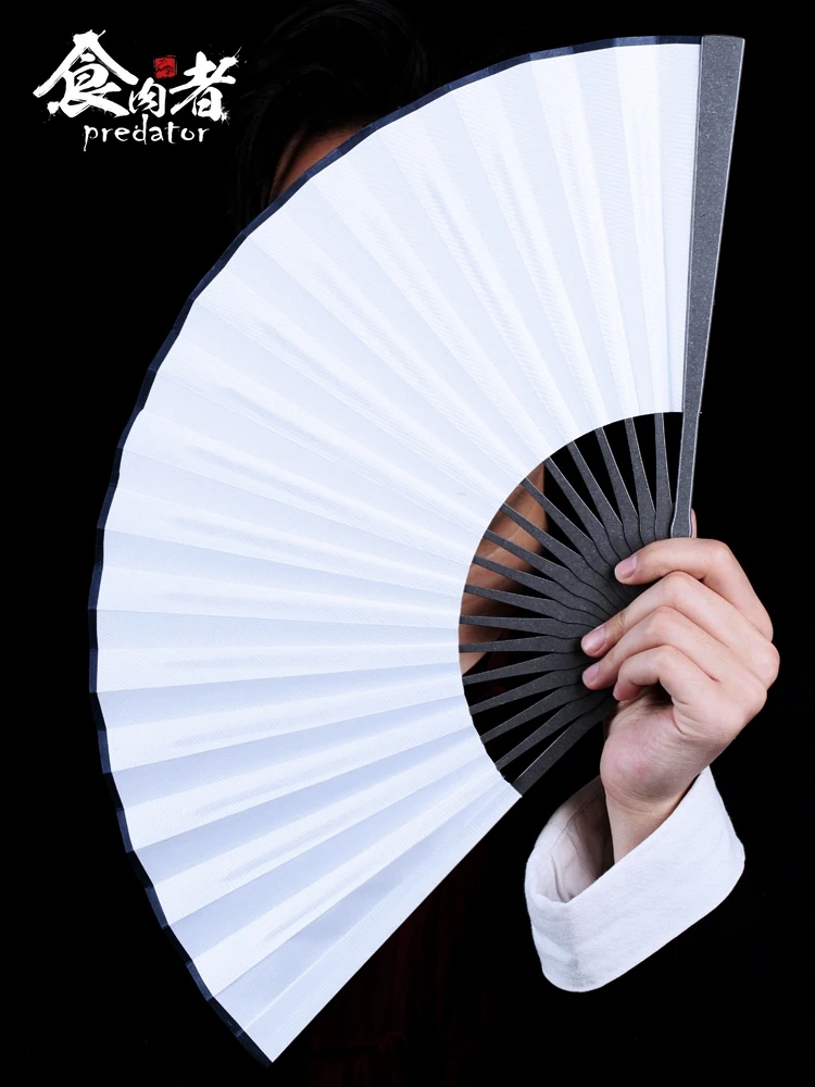 Predator Titanium Folding Fan Xiushe 11.8in Metal Chinese Style Tactical Self Defense Security Protection Breaking Windows EDC