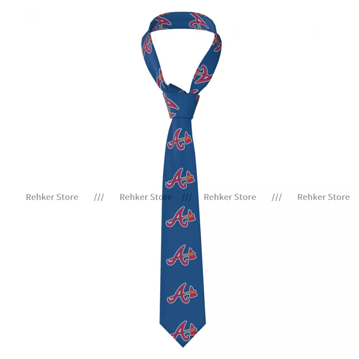 

Mens Tie Classic Skinny Atlanta Braves Neckties Narrow Collar Slim Casual Tie Gift