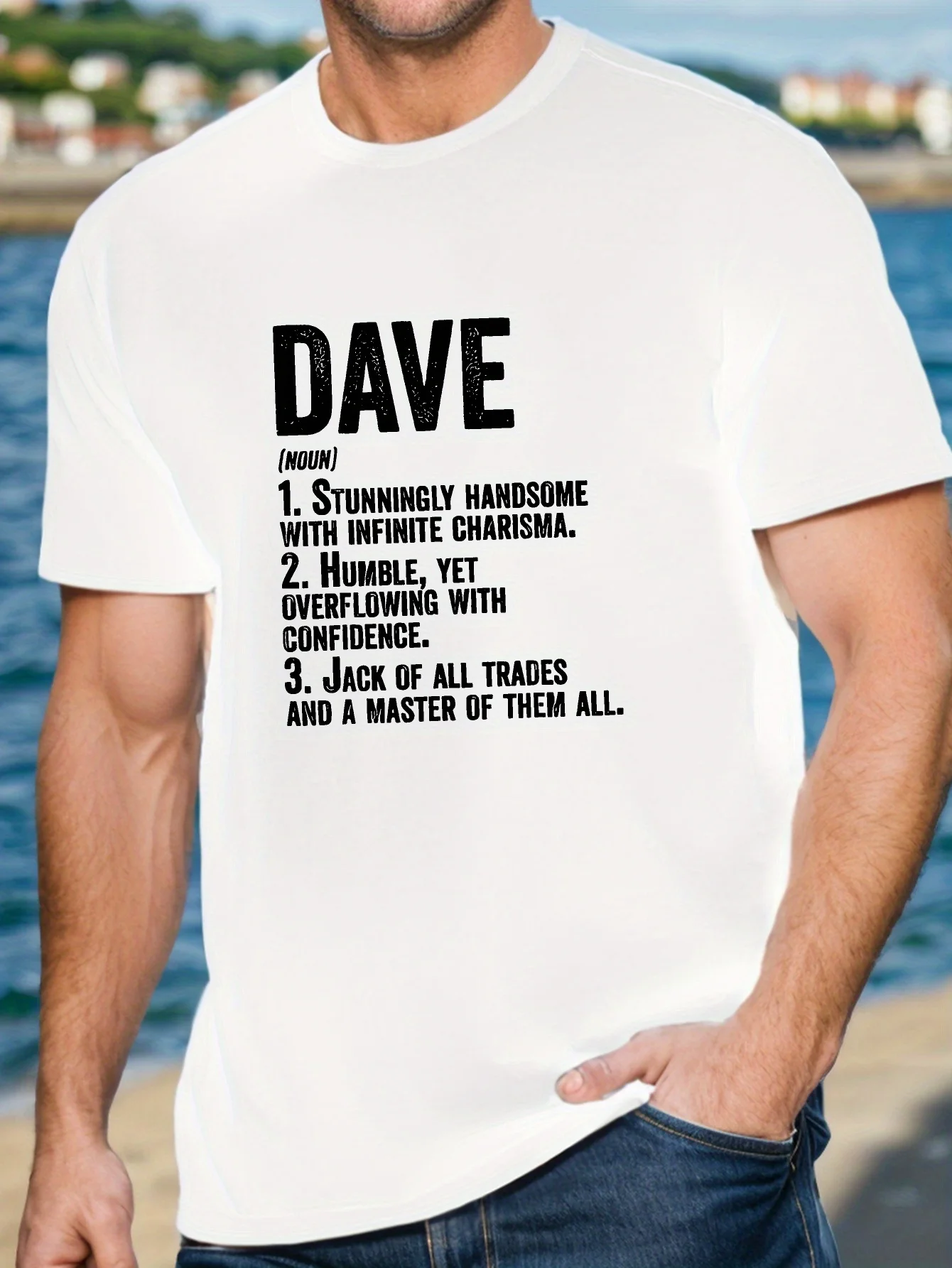 [เสื้อยืดแขนสั้นฤดูร้อน] เสื้อยืดแขนสั้นผู้ชาย DAVE เสื้อยืดฤดูร้อนด้านบน