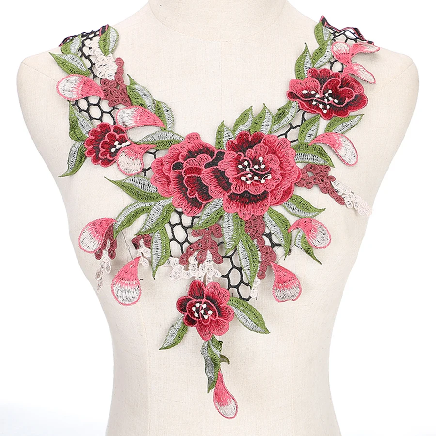 Embroidered Fabric Flower Lace Applique for DIY Projects