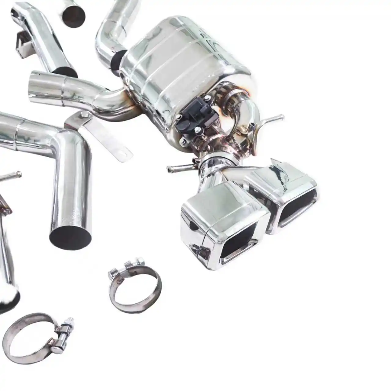 GFC/ for 2013 Mercedes-Benz CLS63 5.5T catless downspout + Catback stainless steel performance valve exhaust AMG four out