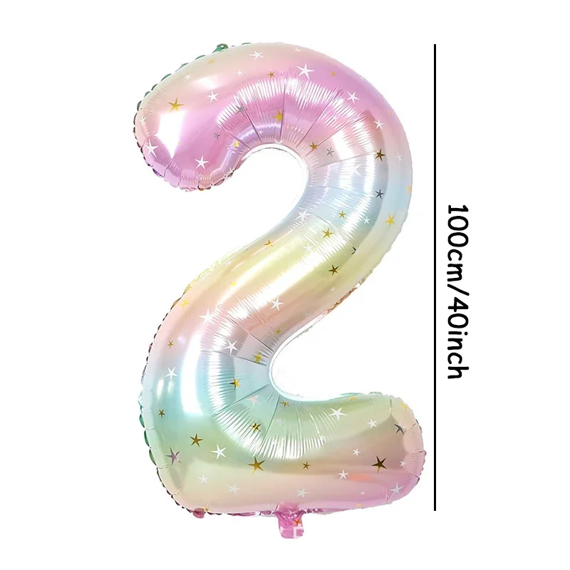 1 Stück 40-Zoll-Regenbogen-Digitalfolienballon mit Farbverlauf und Sternen aufgedruckt für Geburtstagsfeiern, Jubiläen, Feiertage – Detail 8