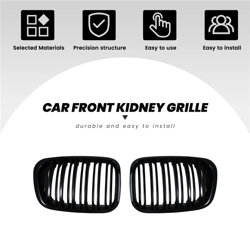

AB96-Автомобильная передняя решетка для почек, спортивные гоночные грили для BMW E46, 4-дверный, 1998-2001, бампер, капот, сетка, вентиляционное отверстие, крышка радиатора