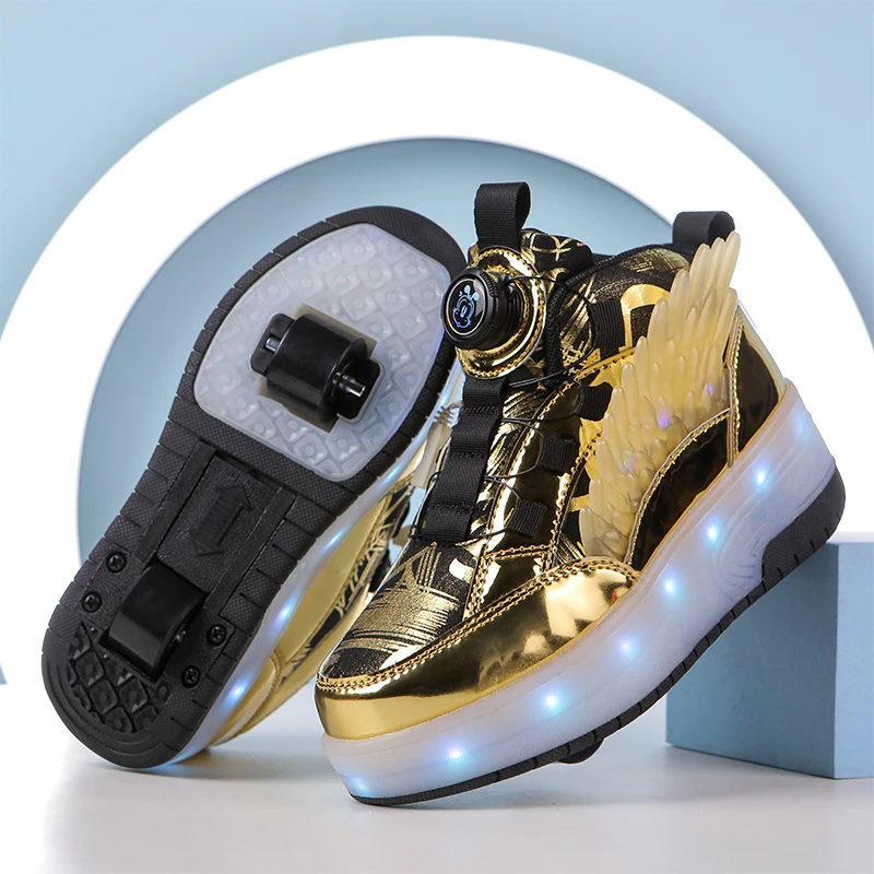 

Children's Casual Shoes LED Light Casual Walking Training Shoes USB Charging Luxury Design Roller Skating Shoes Boy Girl