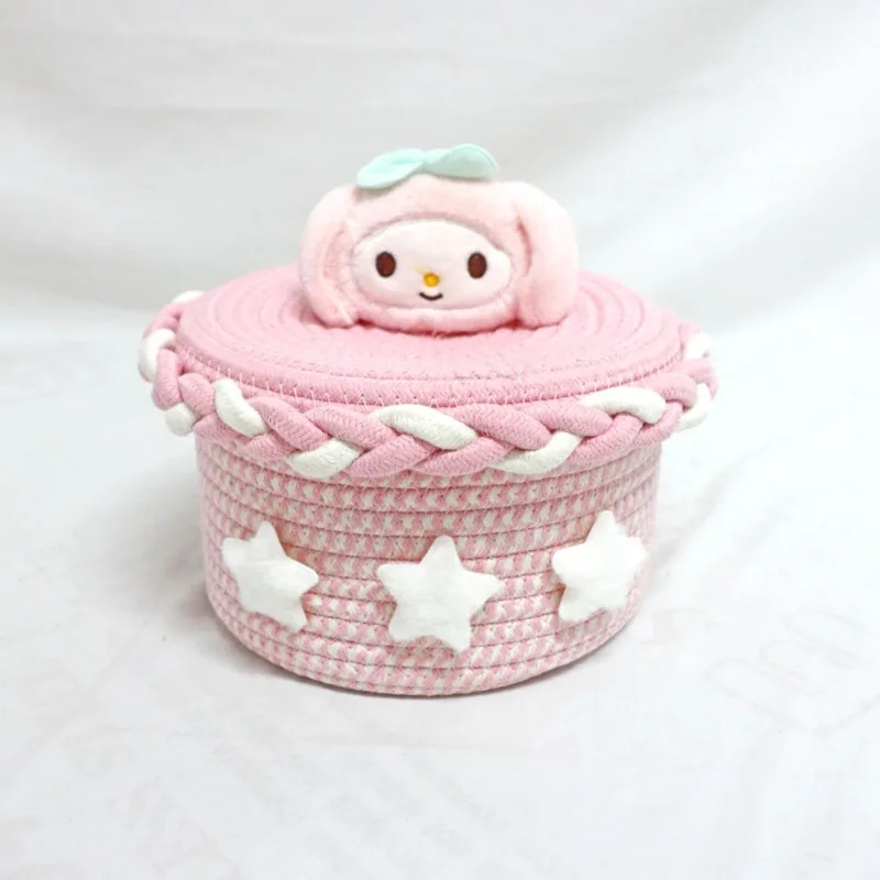 My Melody Anime Kawaii Sanrio Ins Cestino portaoggetti in cotone Simpatico cartone animato Bella custodia per bambola Decorazione Regali di moda per ragazze