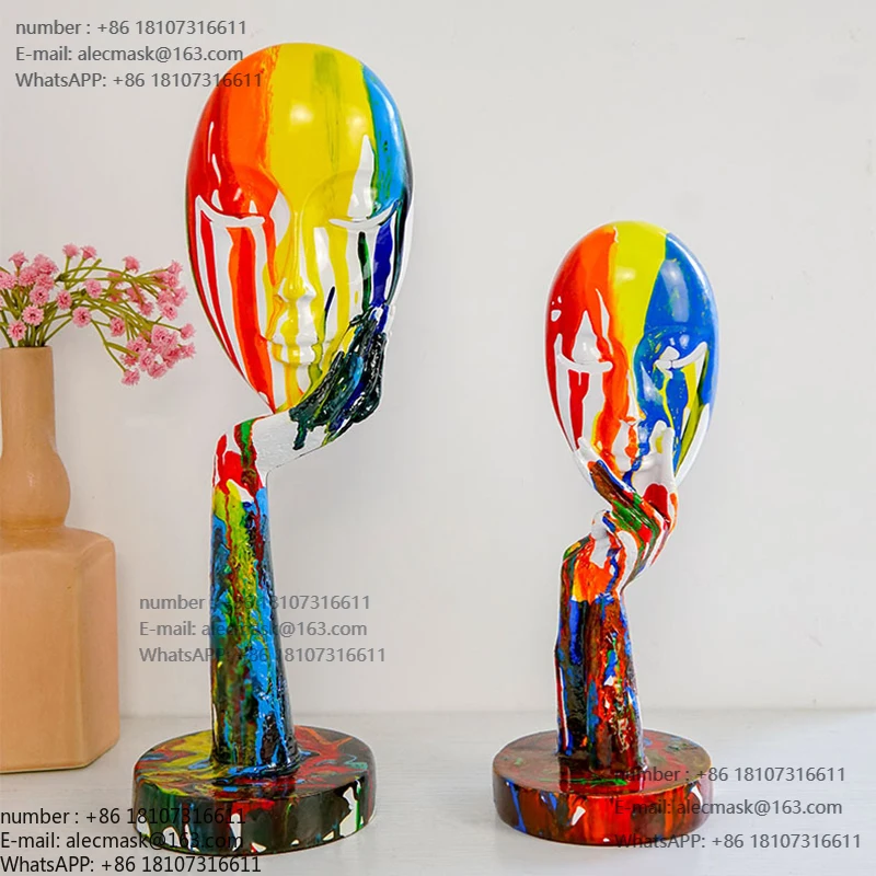 

Nordic creative resin technology abstract face home living room decoration home