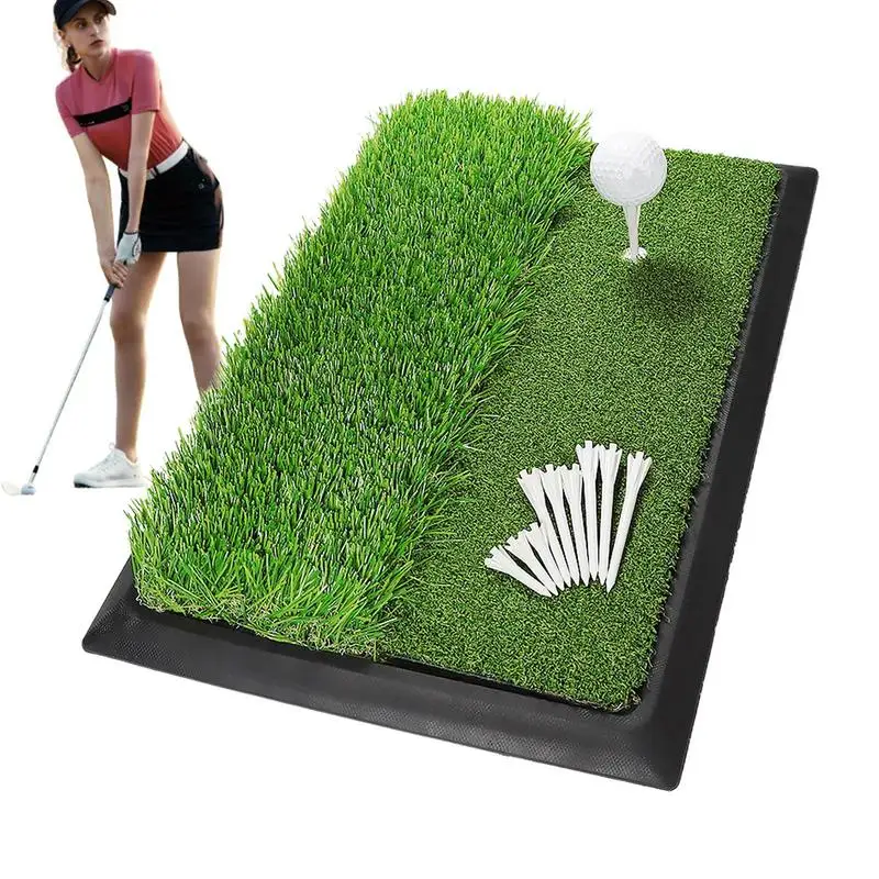 

Golf Training Mat Golf Mat With 9 Golf Tees Artificial Turf Mat Golf Mat For Swing Detection Batting Golf Training Aid Equipment