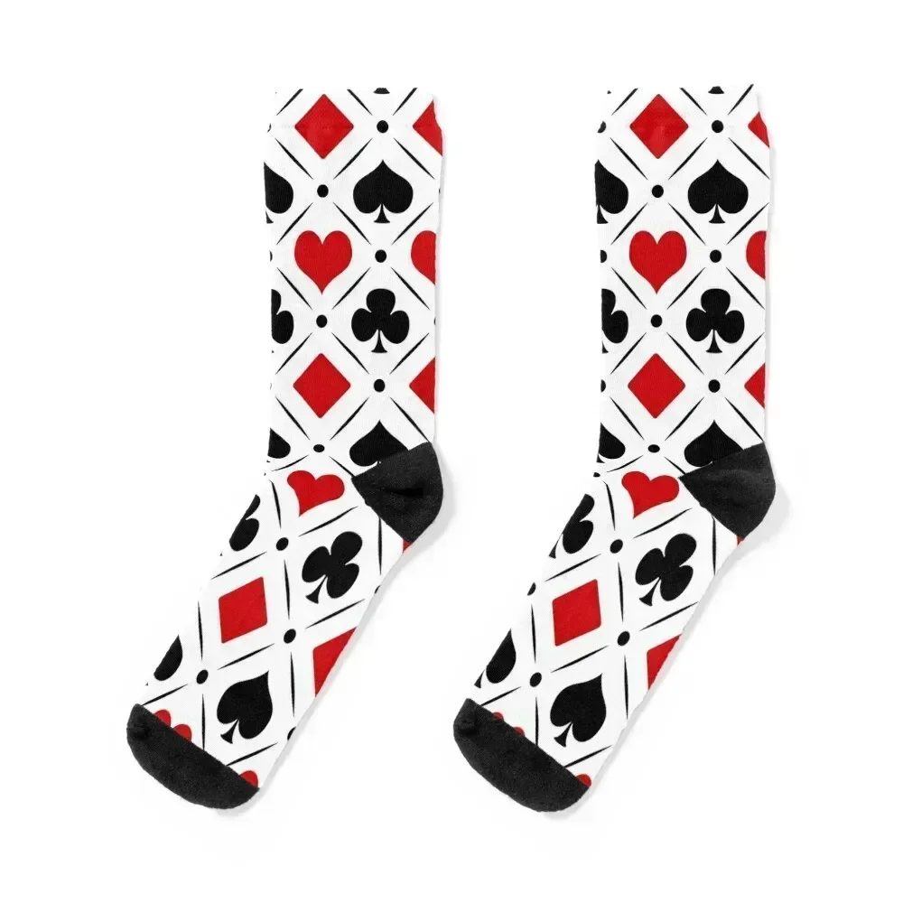 

Playing card suits symbols Socks gym floral men cotton high quality New year's Men Socks Women's