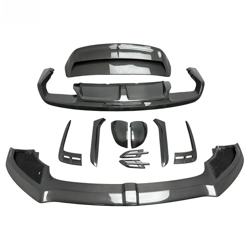 Premium Car Accsori W Style Carbon Fiber Body Kit  - Front Diffuser Lip Rear Spoiler Win Durle