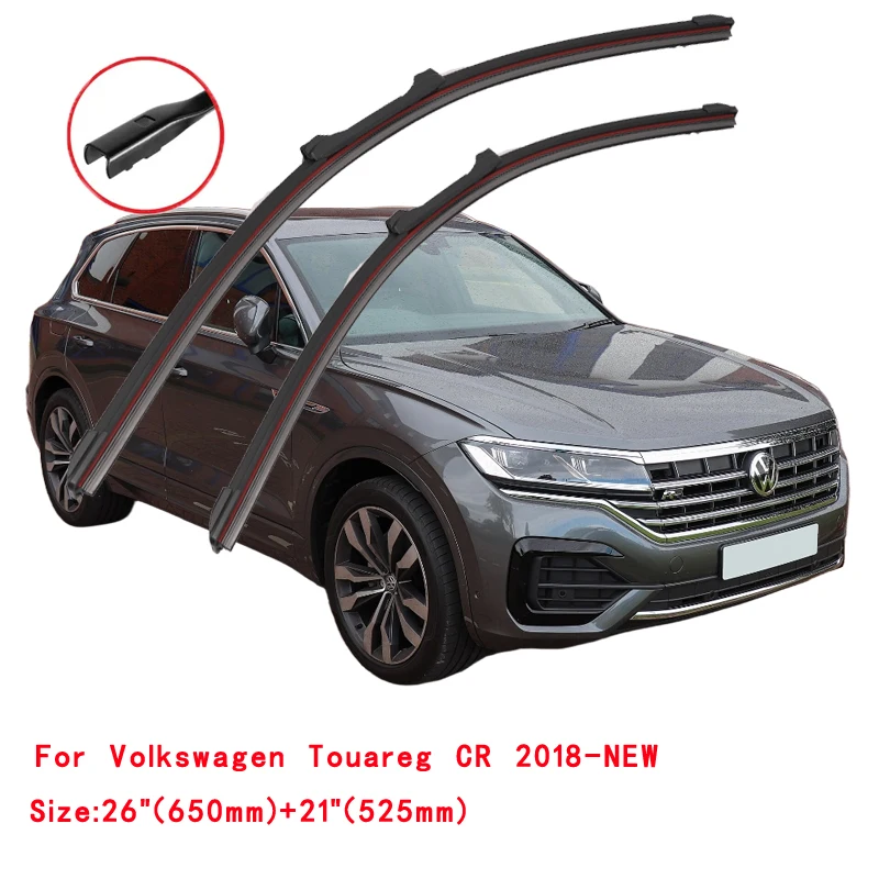 For Volkswagen VW Touareg SUV 7LA 7L6 7L7 7P5 7P6 CR7 2002 2005 2008 2010 2012 2015 2018 2019 2022 Double Rubber Car Wiper Blade