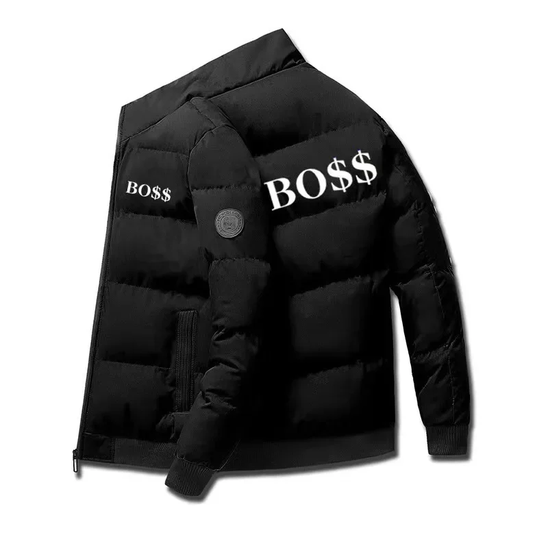 Chaqueta corta de algodón bordada con cabeza de tigre de invierno, abrigo grueso de moda de estilo coreano, chaqueta para hombre, juvenil, 2025