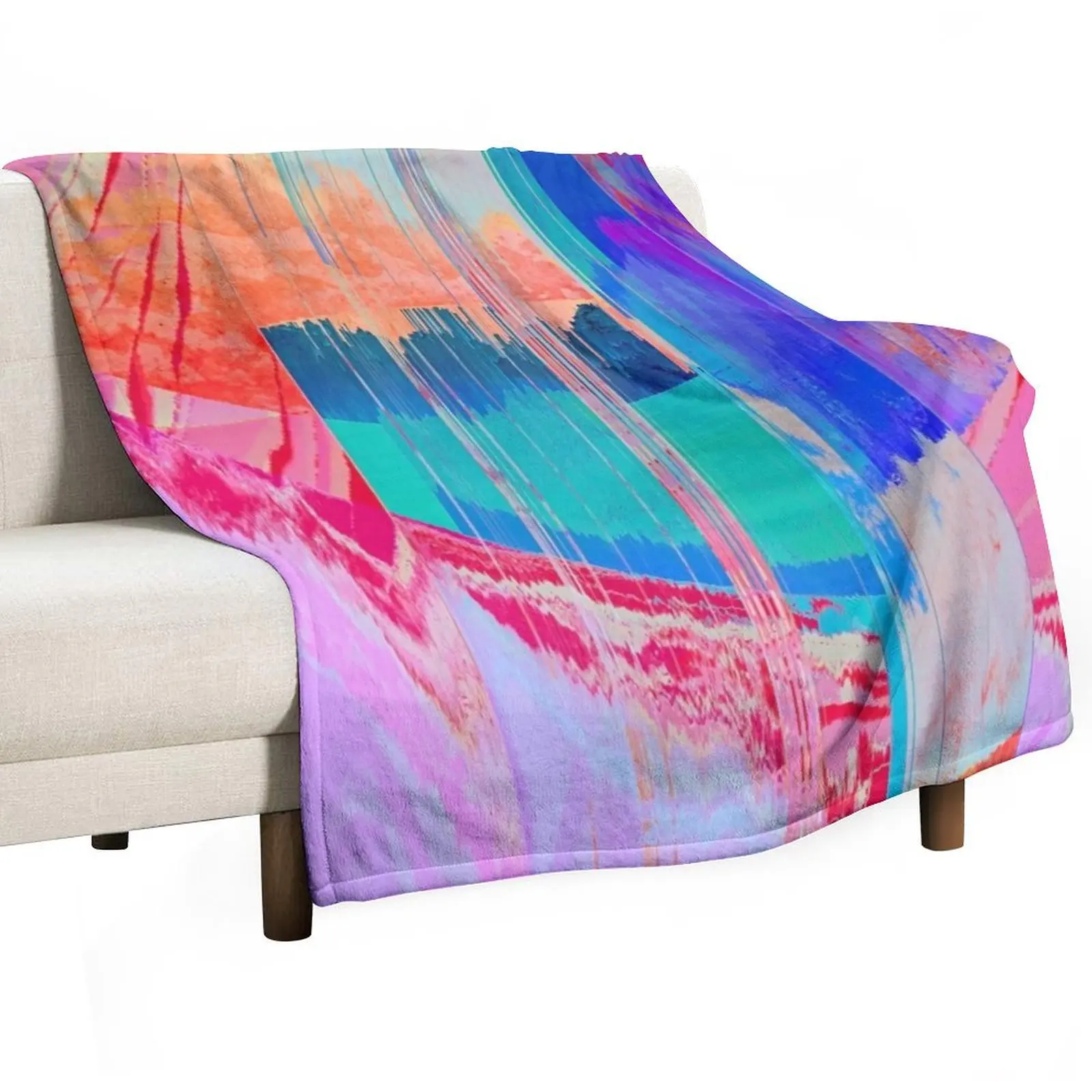 Color Mosh - Glitch Art Print Throw Blanket Heavy For Baby Blankets