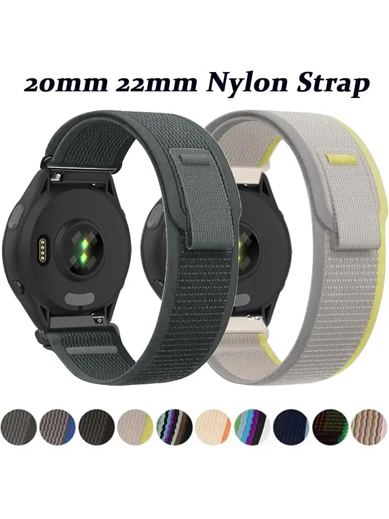 20/22mm Trail Nylon-Schlaufenarmband für Garmin Forerunner 570 970 965 265 165 55 Armband Garmin Venu 3-4 45mm/Vivoactive 6-5-4 Armband