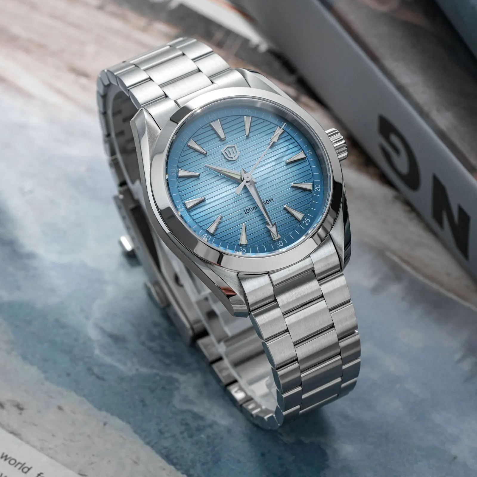 Watchdives WD0006 Watch VH31 Sweep Second Movement Domed Sapphire Crystal BGW9 Luminous 10Bar Waterproof 38mm Vintage Watches