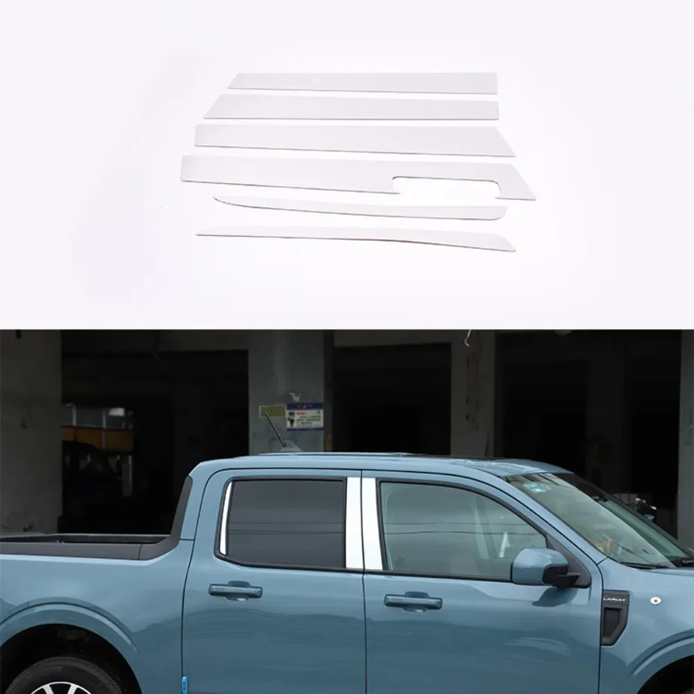 Car Pillar Posts Door Window Trim Coverl for Ford Maverick Keyless 2022 Sticker Deca Car Styling Accessories