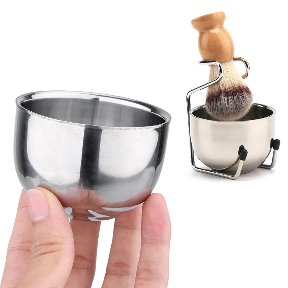 Men Double Layer Stainless Steel Cup Thicken Durable Shave Soap Bowl Heat Insulation Smooth Shaving Mug Wine Alcohol Tea Cup