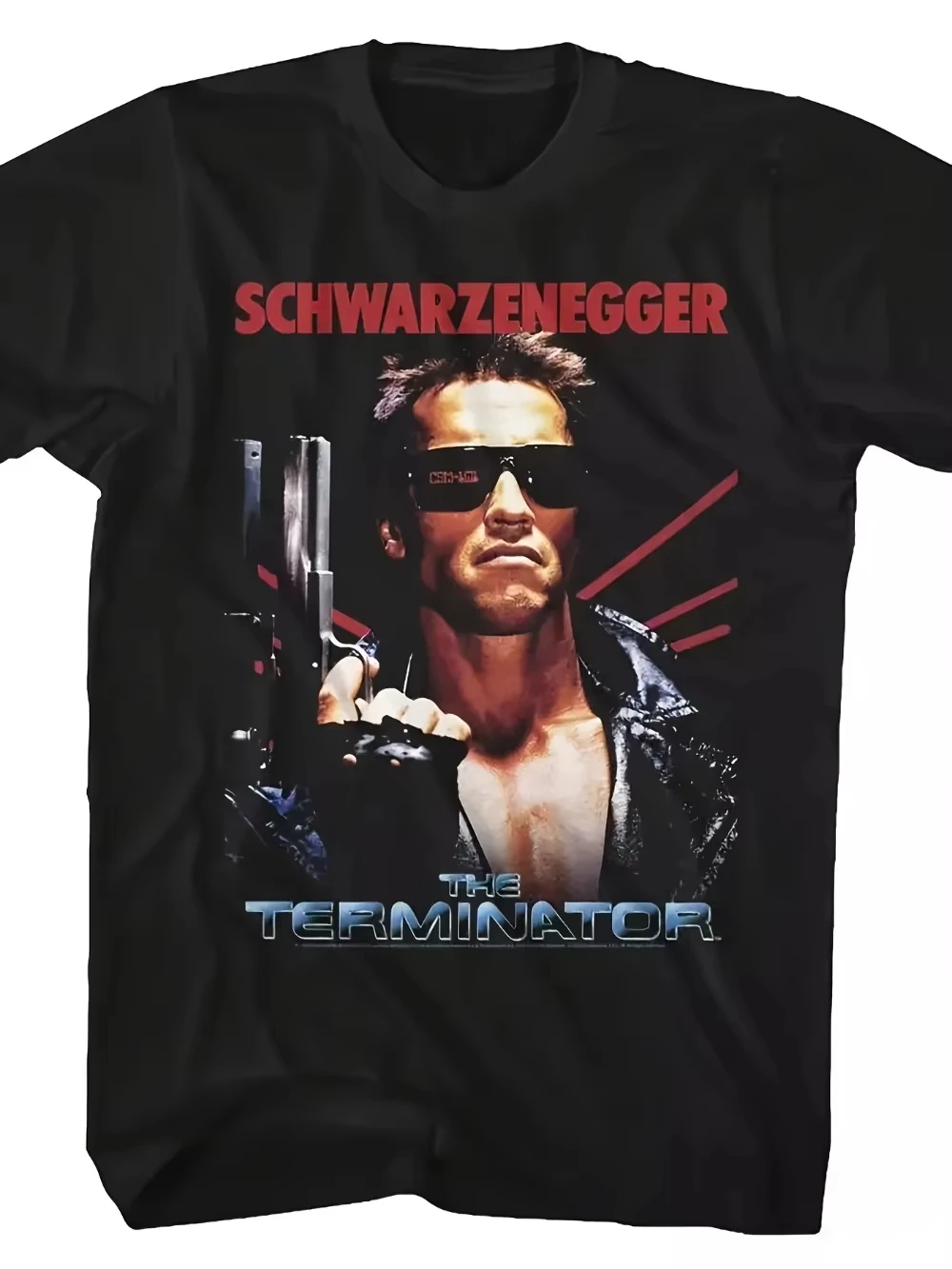 Men'S Retro Terminator Movie T-Shirt Arnold Schwarzenegger Vintage Action Pose Graphic Tee 80s Action Film Essential