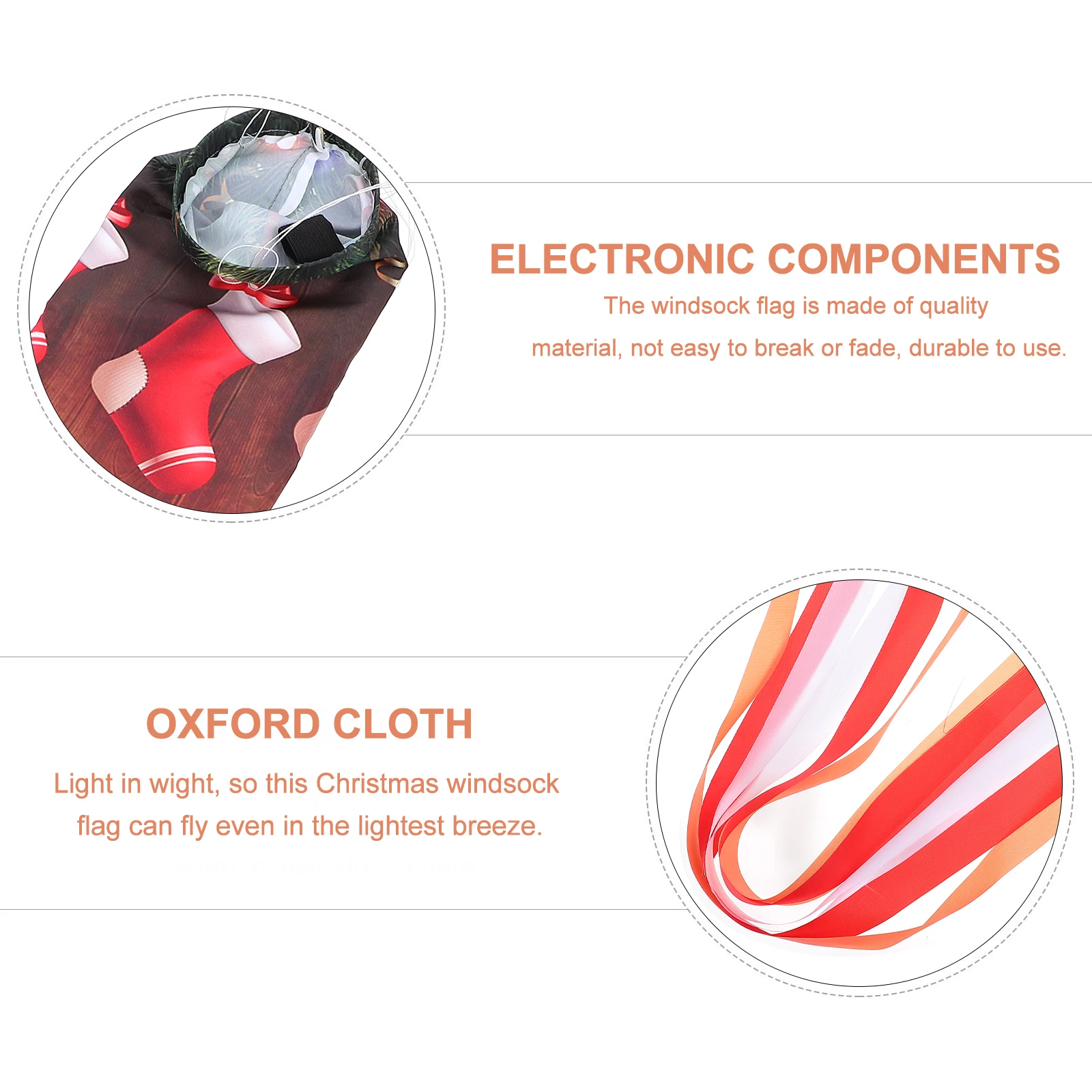 

Versatile Christmas Windsock Decor Adorable LED Light Festival Decoration Lightweight Fade-Resistant Premium Quality