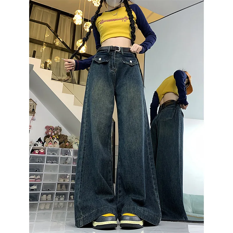 

Women'S Jeans 2025 Large Sizes Drawstring Elastic Waist Relaxed Loose Fit Comfortable Daily Wear Practical Soft Cozy Long