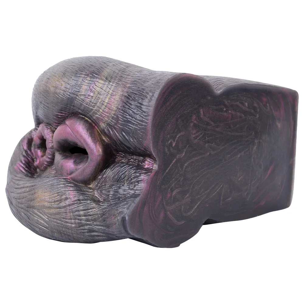 Masturbation Cup Liquid Silicone Sex Toys 738g 14*10.5cm Black Simulation Animal Vagina Fox Manual - view 6