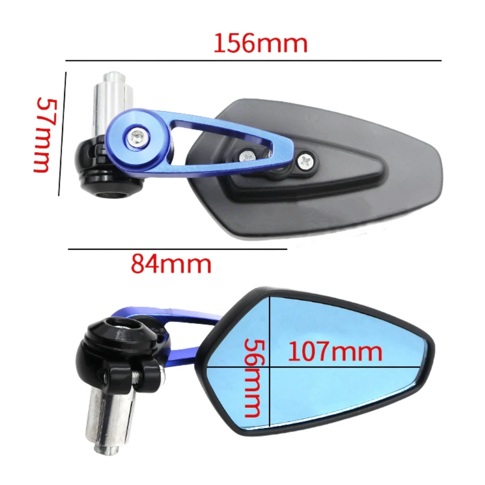 Rearview Mirror 360° Rotating Blue Glass Anti-Glare Adjustable Electric Vehicle Scooter Universal Modification Accessories