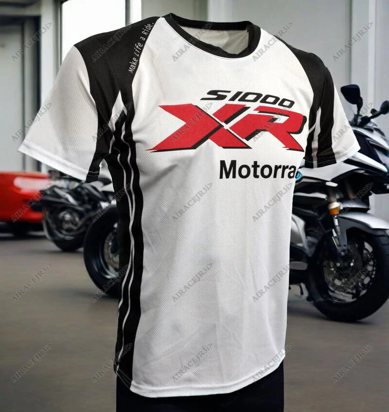 For BMW S1000 XR Motorcycle T-Shirt Motorrad ADVENTURE Travel Summer Ride Mens Motorsport Racing Quick Dry Jerseys White