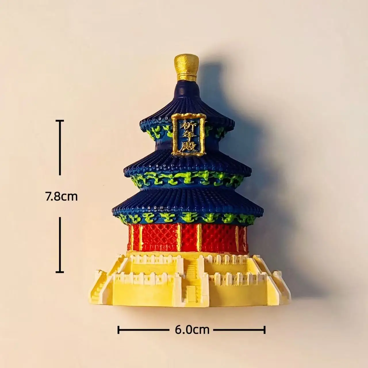 Китай Пекин Храм Небеса Креативный разноцветный светодиодный светильник 3D Qianren Холл Путешествия Сувенир Магнитный магнит на холодильник Подарок