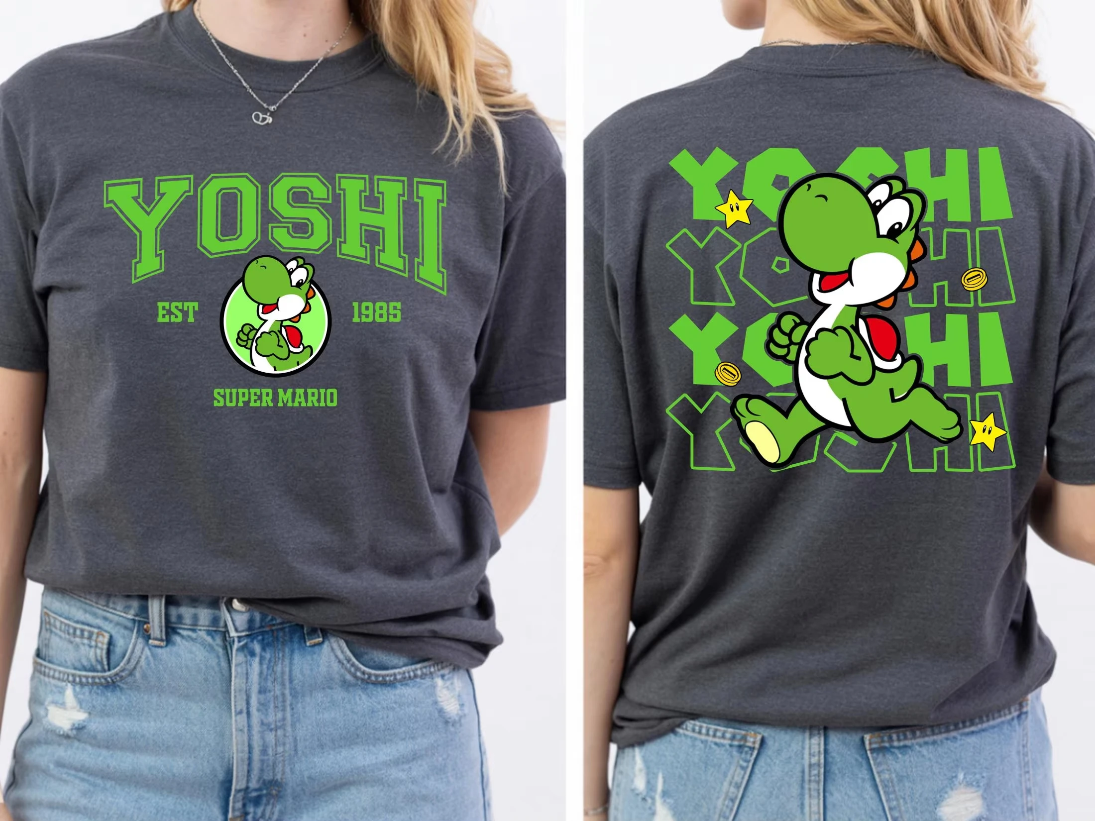 Anime Super Mario Yoshi T-Shirt Mario Bowser Peach T-Shirt 2026 Sommer Neu Herren und Damen Kinder Baumwolle Ins Y2k T-Shirt – Detail 10