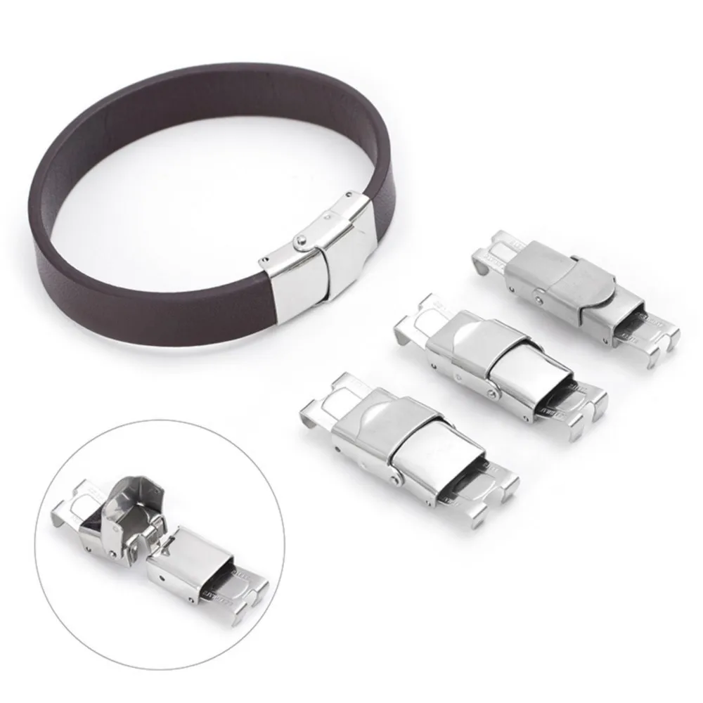 

10Pcs Stainless Steel Clasp Crimp Hook Leather Clasps Fastener Buckle For DIY Bracelet Jewelry Making Connectors Accessories