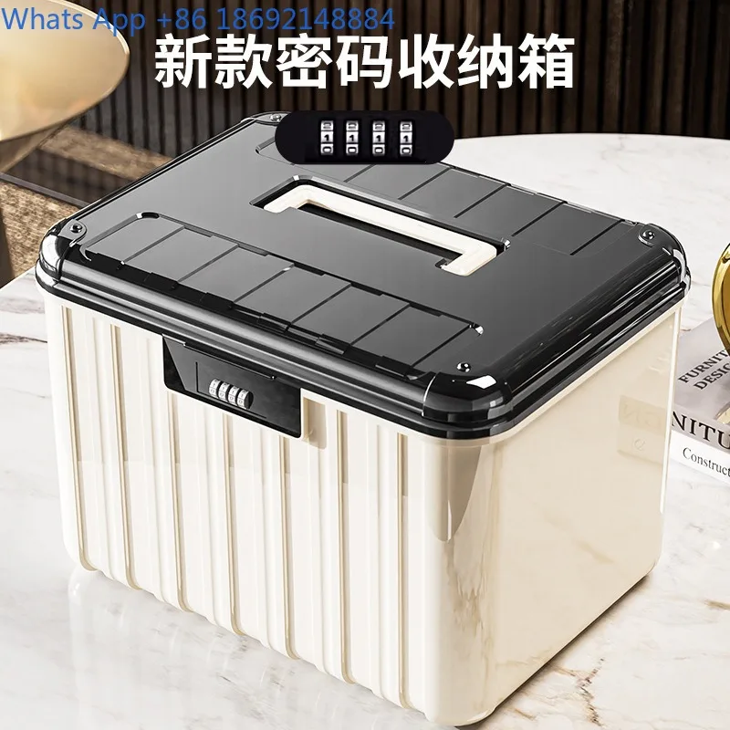 

Password Lock Storage Box for Documents, Valuables, Privacy, Multi-layer Storage Box for Office and Home Organization