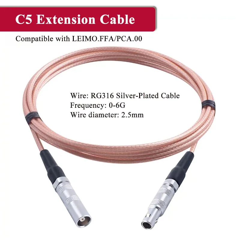 C5 Extension Wire Compatible with LEIMO.FFA/PCA.00 Male to Male to Female C5-JK Connector Cable RG316 Coaxial NIM Signal Wire