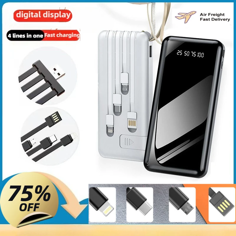 

Новинка 2025 года, 20000 мАч, портативный внешний аккумулятор, портативное зарядное устройство с быстрой зарядкой для IPhone, Samsung Pixel Poco Powerbank