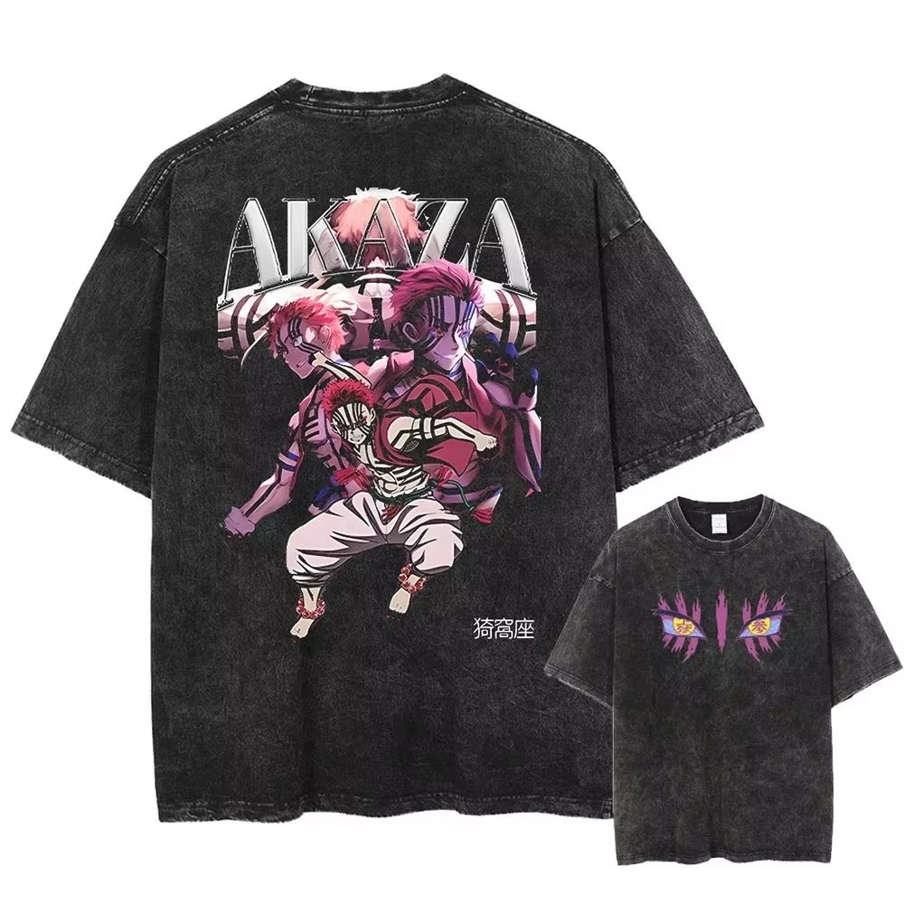 

The New Women's Clothing, Homme Graphic T-shirt, Features A Retro Washed-out Print From The Anime "Demon Killer Uzui Tenhara"