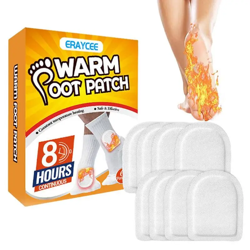 6pcs Foot Warmer Patch Safe And Adhesive Foot Care Heating Pads Patches Detoxification Foot Sticker Universal Winter Body Warmer