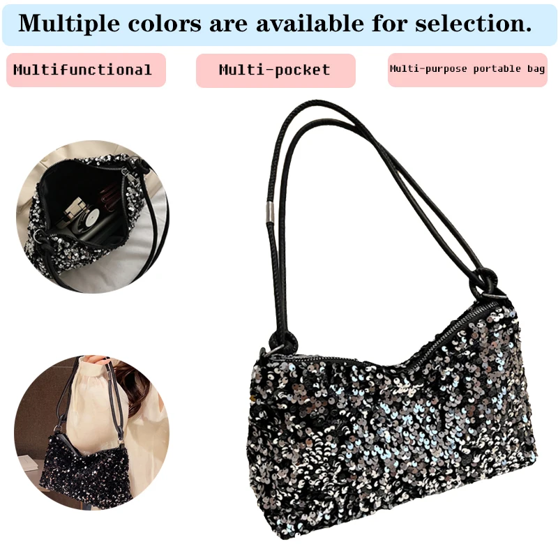 

Женская сумка на одно плечо подходит для свадебных прогулок, путешествий и фотосессий. Особенности дизайн с блестками.
