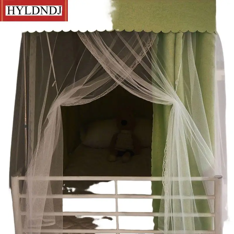 Dormitory Bed Nordic Style Curtain Dormitory Blackout Upper and Lower Bunk Female Bed Curtains with Bracket Kids Bedroom Decor