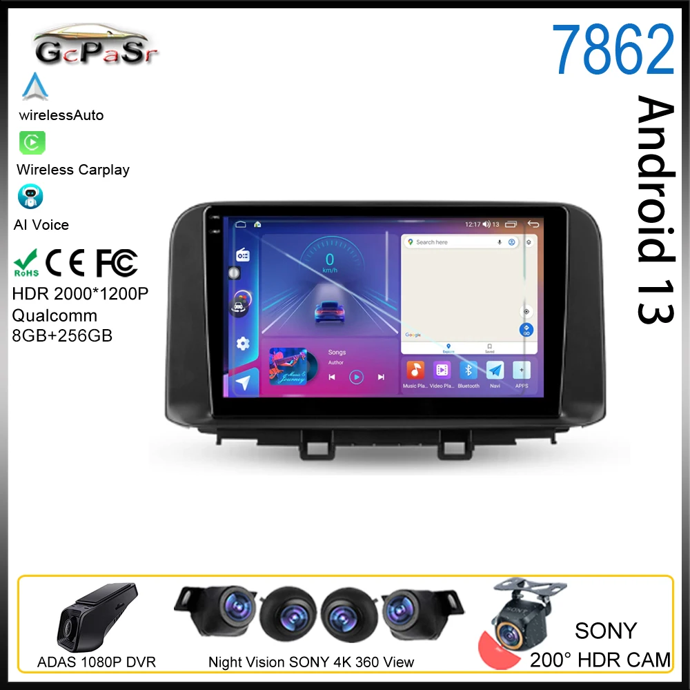 

Carpaly For Hyundai Encino Kona 2018 - 2019 Multimedia Car Player Autoradio GPS Video Navigation Wireless Android 5G BT