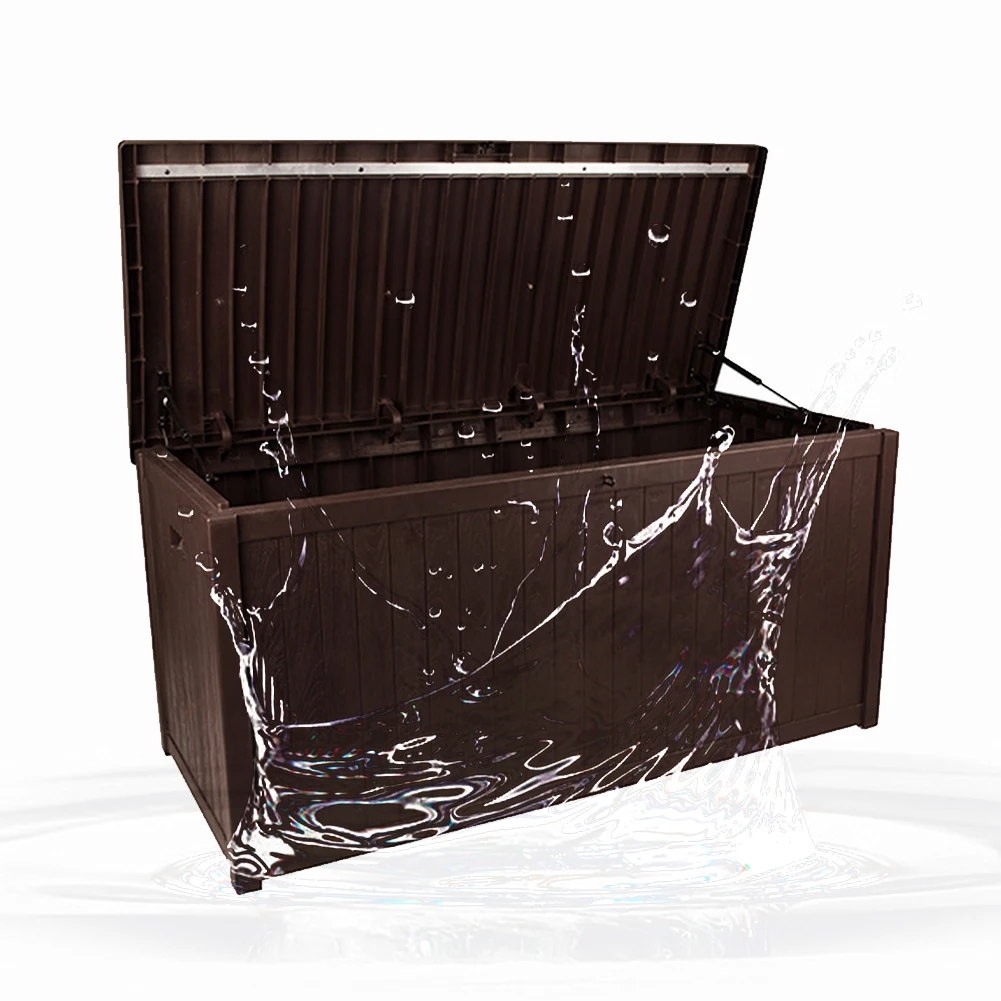 

Outdoor Storage Box Lockable Storage Bin UV-Resistant for Pool and Garden Accessories