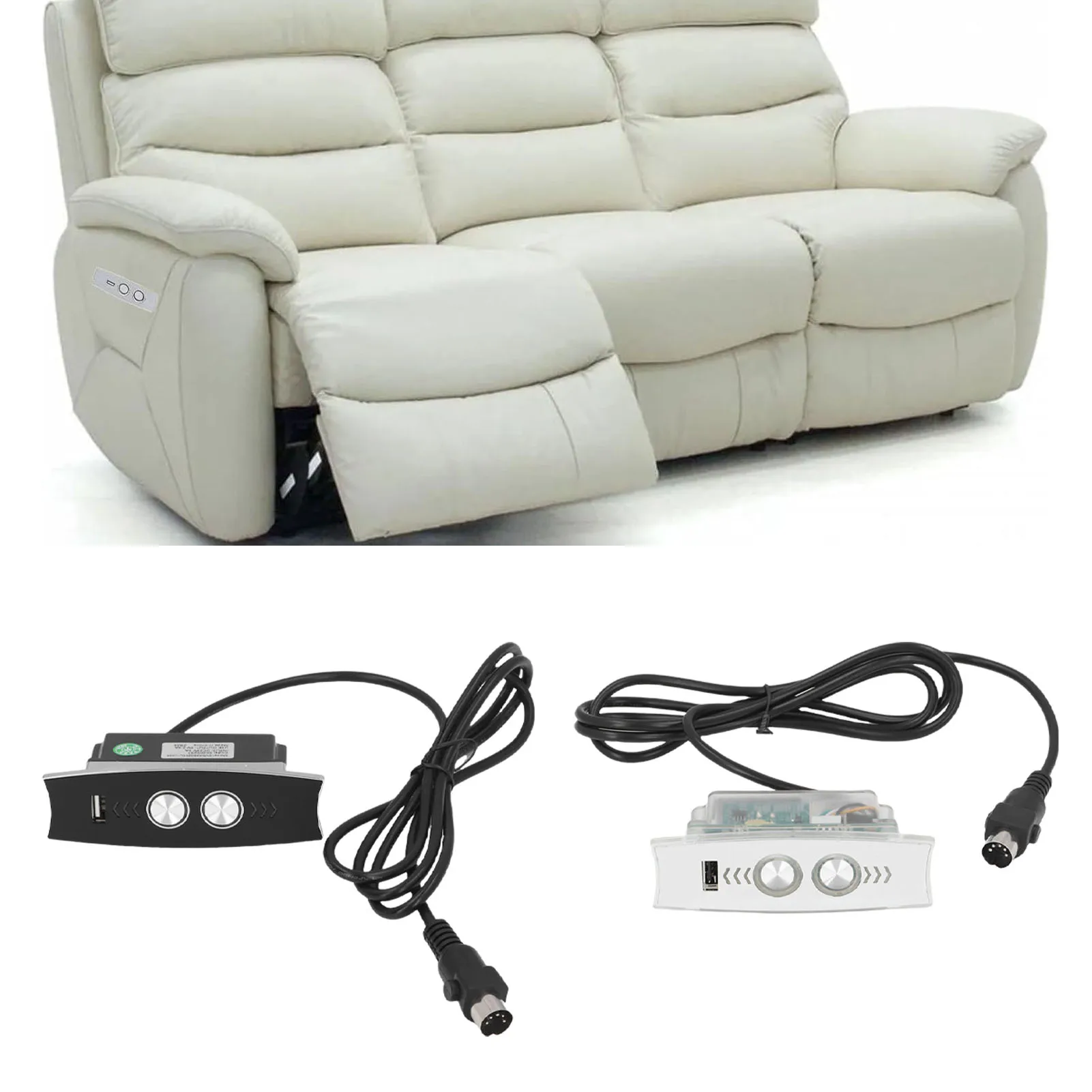 Pengendali Kursi Elektrik Pengisi Daya USB Lampu Latar LED 5 Pin Sakelar Kontrol Tangan Sofa Elektrik untuk Kursi Angkat Listrik