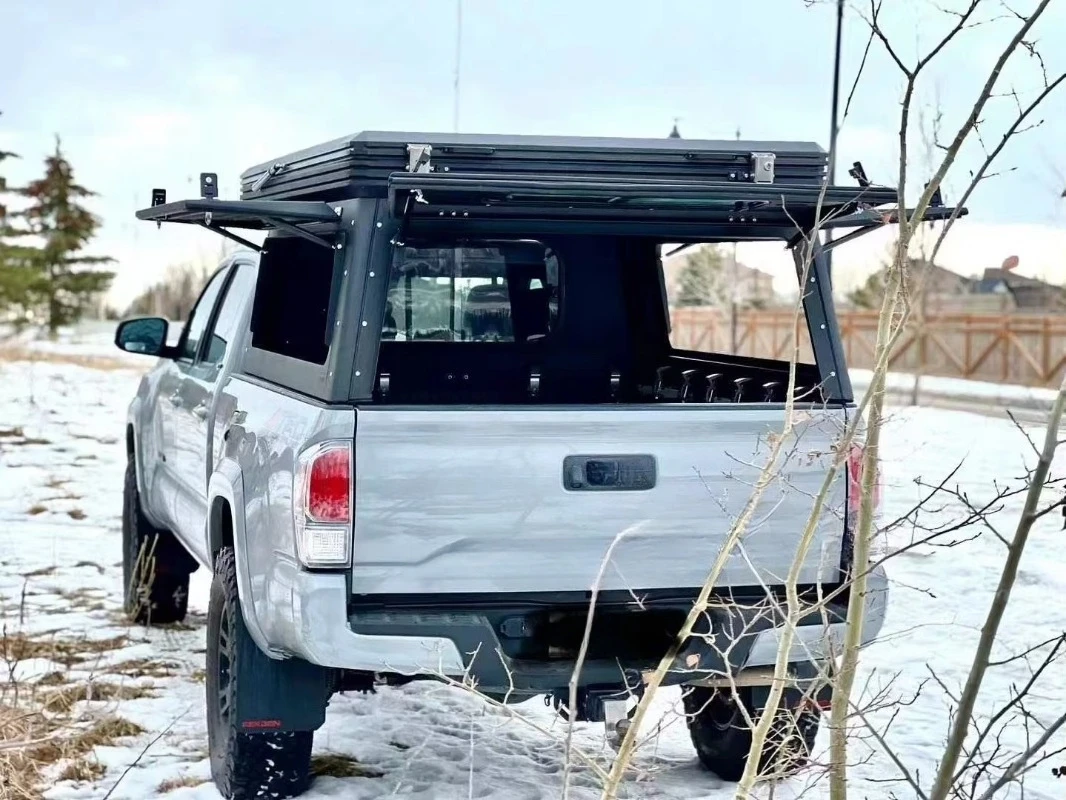 Truck Pickup Roof Top Tent Bed Rack System Four-Season Outdoor Camping Hardtop Top Folding Operation Locking Function Polyester