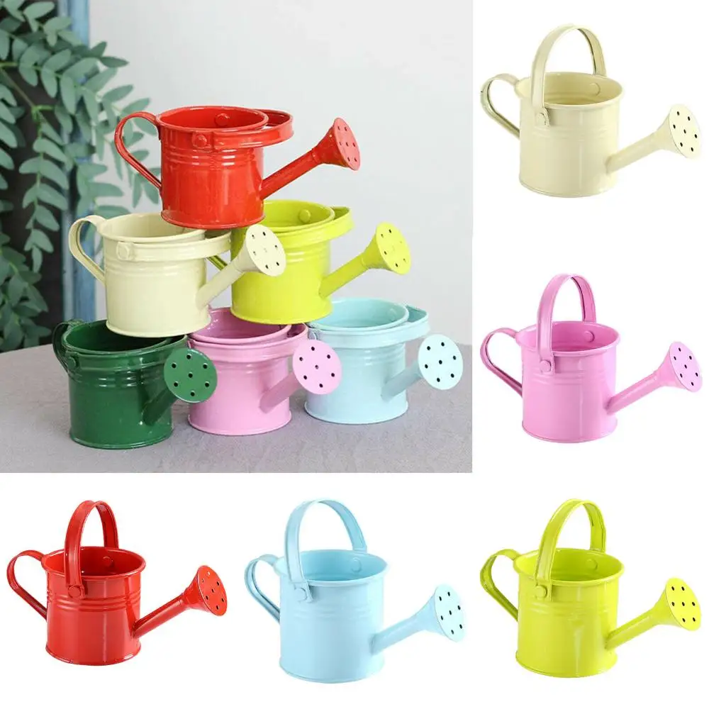Children Kawaii Mini Metal Water Spraying Pot Flower Kettle Watering Can