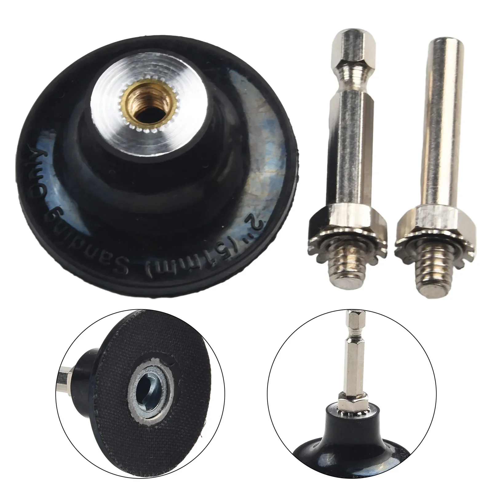 Practical Disc Pad Holder 6.35mm Hex Shank Grinding Sanding 1/4\'\' Hex Shank 2Inch 3Pcs/set Maintenance Metal