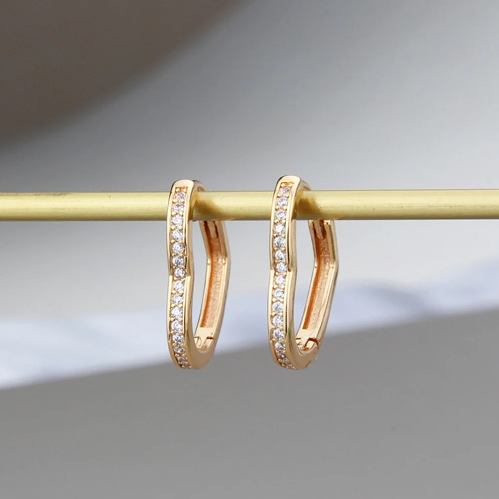 

3Pairs Rhinestone Heart Earrings Stylish Women Ear Rings Fine Workmanship Comfortable All-Match Ear Accessories Gift